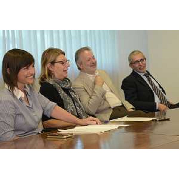Debora Serracchiani (Presidente Regione Friuli Venezia Giulia) e Maria Sandra Telesca (Assessore regionale Salute, Integrazione socio-sanitaria, Politiche sociali e Famiglia) alla conferenza stampa sul bilancio della riorganizzazione dell'assistenza primaria in FVG - Udine 28/07/2017