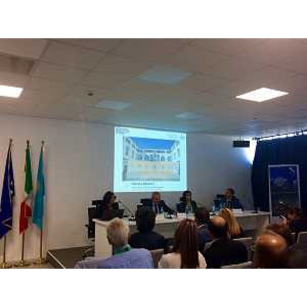 Patrizia Simeoni (Delegata rettore Università Udine), Norberto Zannini (Amministratore delegato BioNet), Sara Vito (Assessore regionale Ambiente ed Energia) e Giampiero Zanchetta (Tecnico Net) durante la presentazione all'Expo 2017 dei progetti FVG - Astana (Kazakistan) 01/08/2017