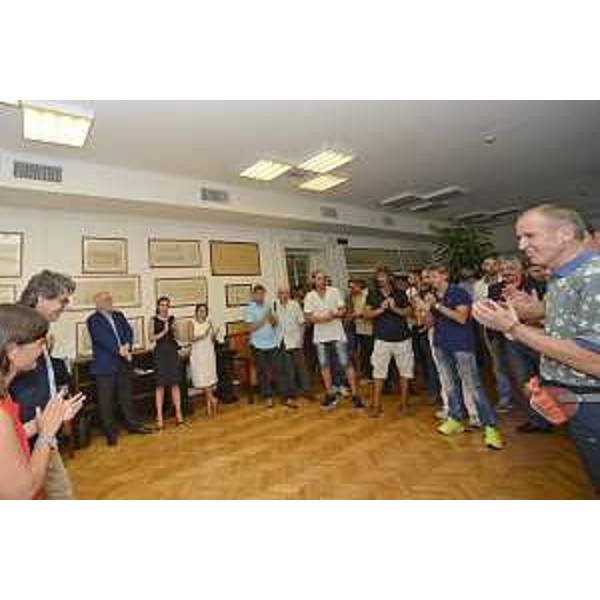 Debora Serracchiani (Presidente Regione Friuli Venezia Giulia) e Zeno D'Agostino (Presidente Autorità Sistema Portuale Mare Adriatico Orientale) al brindisi di ringraziamento in occasione della pubblicazione sulla Gazzetta ufficiale del decreto attuativo per il Porto Franco - Trieste 01/08/2017