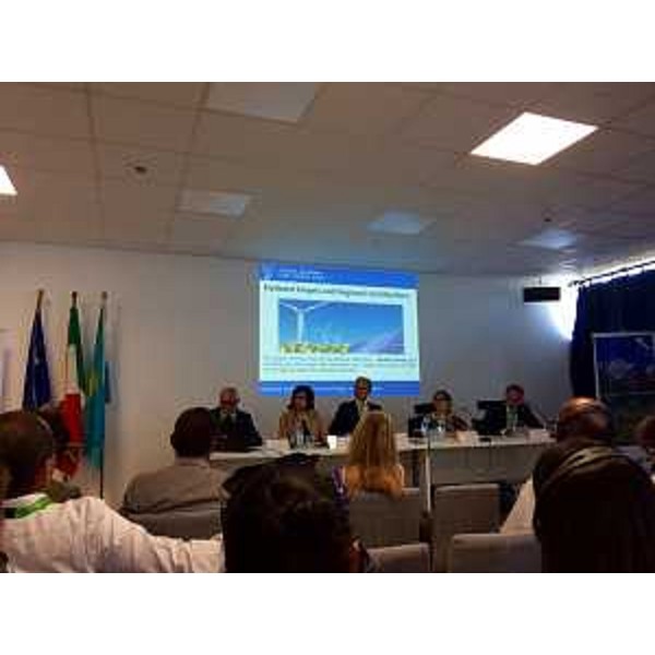 Sebastiano Cacciaguerra (Direzione centrale ambiente ed energia Regione FVG), Sara Vito (Assessore regionale Ambiente ed Energia), Paolo Bevilacqua (Delegato rettore Università Trieste), Manuela Masutti (Area Science Park) e Giorgio Sulligoi (Delegato rettore Università Trieste) alla presentazione del progetto New Mobility FVG (NeMo) - Astana (Kazakistan) 02/08/2017