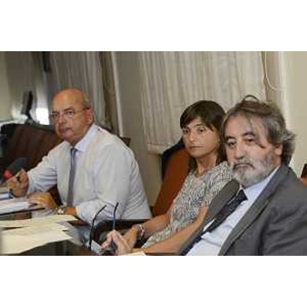 Roberto Dipiazza (Sindaco Trieste), Debora Serracchiani (Presidente Regione Friuli Venezia Giulia) e Mario Sommariva (Segretario generale dell'Autorità di sistema portuale) durante la seduta del Comitato di gestione dell'Autorità di sistema portuale del mare Adriatico orientale - Trieste 07/08/2017