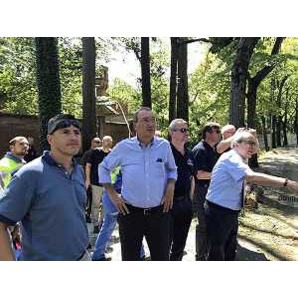 Sergio Bolzonello (Vicepresidente Regione FVG e assessore Attività produttive, Turismo e Cooperazione) durante il sopralluogo nei Comuni colpiti dal maltempo - San Vito al Tagliamento 11/08/2017