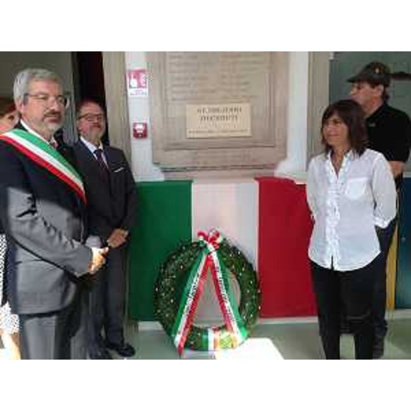 Furio Honsell (Sindaco Udine), Vittorio Zappalorto (Prefetto Udine) e Debora Serracchiani (Presidente Regione Friuli Venezia Giulia) alla commemorazione per il centenario dello scoppio della polveriera di Sant'Osvaldo - Udine 27/08/2017