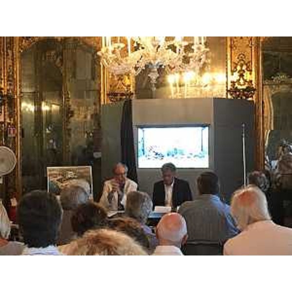 Gianni Torrenti (Assessore regionale Cultura, Sport e Solidarietà) alla presentazione di "100 milioni di anni fa: il mare del Carso" - Trieste 30/08/2017