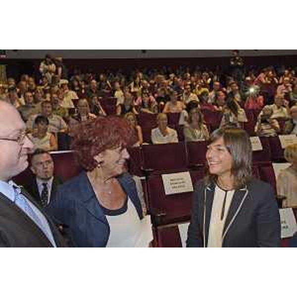 Tomaz Boh (Segretario di Stato Istruzione Slovenia), Valeria Fedeli (Ministro Istruzione, Università e Ricerca) e Debora Serracchiani (Presidente Regione Friuli Venezia Giulia) al "Jesenski seminar" - Trieste 04/09/2017 