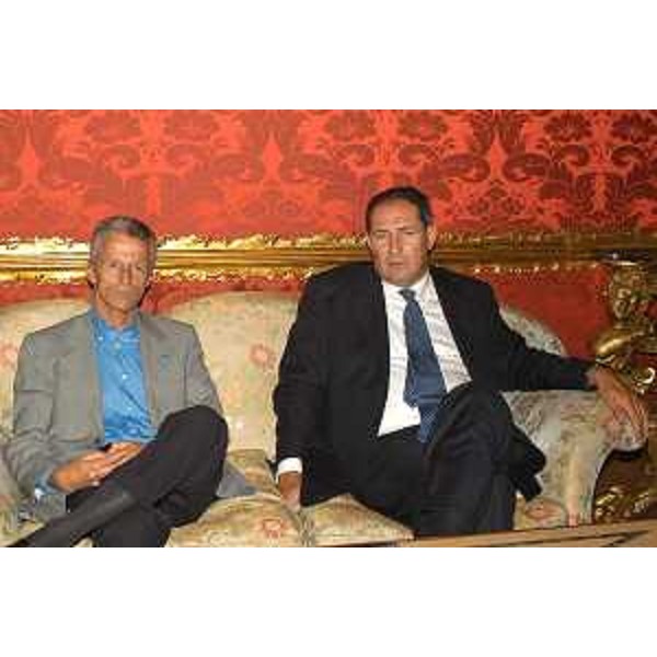 Riccardo Illy (Presidente Regione Friuli Venezia Giulia) e Giancarlo Galan (Presidente Regione Veneto) a presentazione Multiutilities (Venezia, 21/07/05)