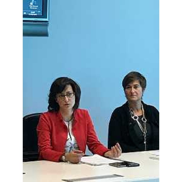 Sara Vito (Assessore regionale Ambiente ed Energia) e Francesca Visentin (Presidente Rete italiana EGB) alla presentazione delle iniziative dedicate alla nascita della European Green Belt (EGB) - Udine 13/09/2017