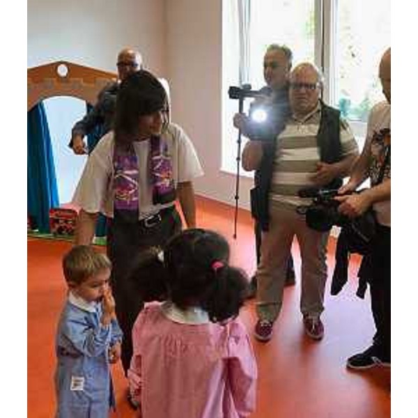 Debora Serracchiani (Presidente Regione Friuli Venezia Giulia) all'inaugurazione della scuola dell'infanzia "Benedetto Costa" - Sarnano (MC) 15/09/2017