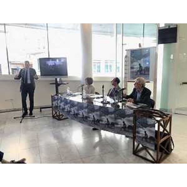 Sergio Bolzonello (Vicepresidente Regione FVG e assessore Attività produttive, Turismo e Cooperazione) alla conferenza stampa di presentazione delle Giornate del Cinema Muto - Pordenone 21/09/2017