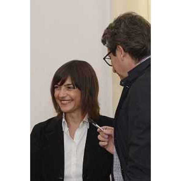 Debora Serracchiani (Presidente Regione Friuli Venezia Giulia) e Zeno D'Agostino (Presidente Autorità sistema portuale Mare Adriatico Orientale) durante la riunione del Comitato di gestione dell'Autorità di sistema portuale del mare Adriatico orientale - Trieste 25/09/2017