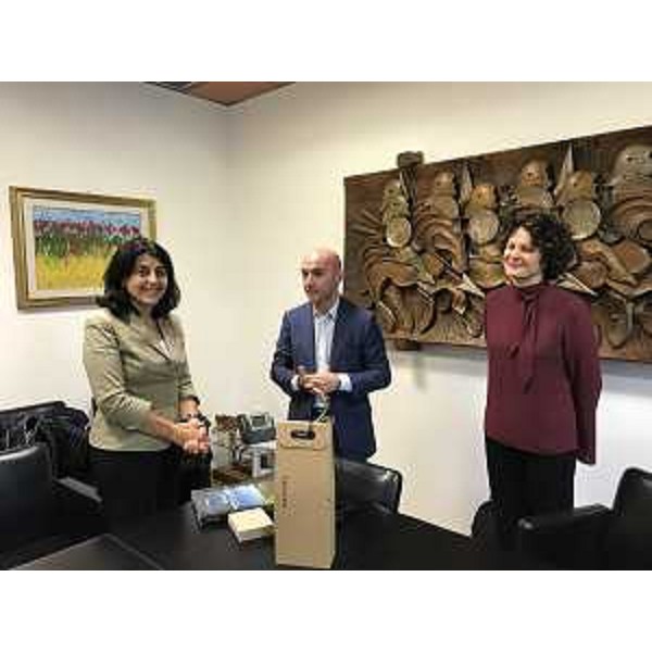 Mariagrazia Santoro (Assessore regionale Infrastrutture e Territorio) incontra i direttori Trenitalia per il Friuli Venezia Giulia Simone Gorini (Dirigente uscente) ed Elisa Nannetti (Dirigente subentrante) - Udine 26/09/2017