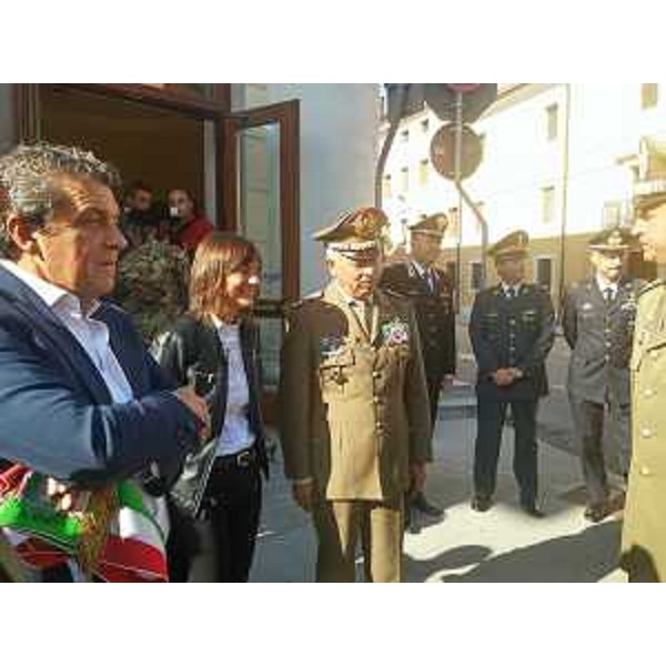 Francesco Martines (Sindaco Palmanova), Debora Serracchiani (Presidente Regione Friuli Venezia Giulia) e Bruno Stano (Comandante Forze operative Nord) in occasione del convegno "L'Esercito Italiano dopo Caporetto: a cento anni dalla carica di Pozzuolo" - Palmanova 30/09/2017