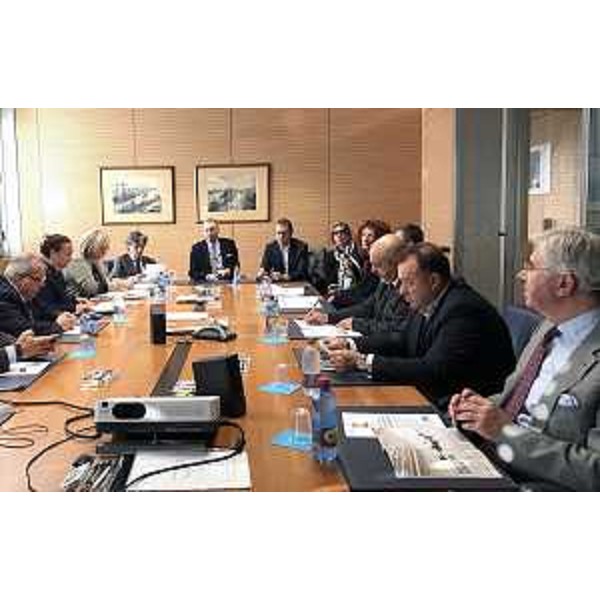 Sergio Bolzonello (Vicepresidente Regione FVG e assessore Attività produttive, Turismo e Cooperazione) nella sede di Unindustria durante il confronto sul rischio di chiusura del tribunale fallimentare - Pordenone 10/10/2017
