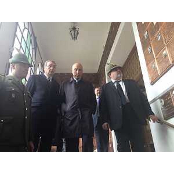 Sergio Bolzonello (Vicepresidente Regione FVG e assessore Attività produttive, Turismo e Cooperazione) e Nicola Turello (Sindaco Pozzuolo del Friuli) alla cerimonia per la riapertura del museo presso il Tempio di Cargnacco - Cargnacco 05/11/2017