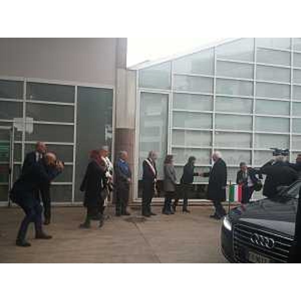 Debora Serracchiani (Presidente Regione Friuli Venezia Giulia) accoglie Sergio Mattarella (Presidente della Repubblica) all'arrivo alla cerimonia di inaugurazione dell'Anno Accademico dell'Università di Udine - Udine 13/11/2017