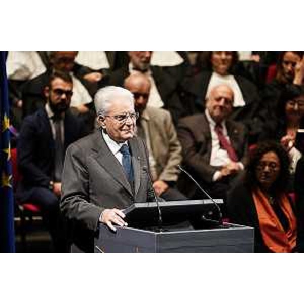 Sergio Mattarella (Presidente della Repubblica) interviene alla cerimonia di inaugurazione dell'Anno Accademico dell'Università di Udine - Udine 13/11/2017