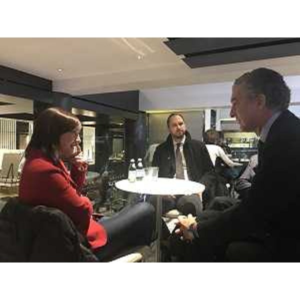Debora Serracchiani (Presidente Regione Friuli Venezia Giulia) e Cristiano Shaurli (Assessore regionale Risorse agricole e forestali) incontrano Francesco Genuardi (Console generale italiano a New York) - New York 17/11/2017