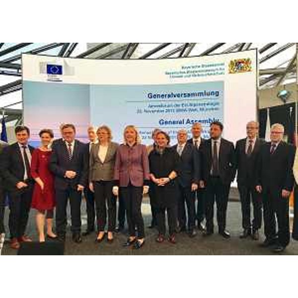 Gianni Torrenti (Assessore regionale Cultura, Sport e Solidarietà) all'assemblea generale nell'ambito del primo Forum annuale dell'Eusalp - Monaco di Baviera 23/11/2017