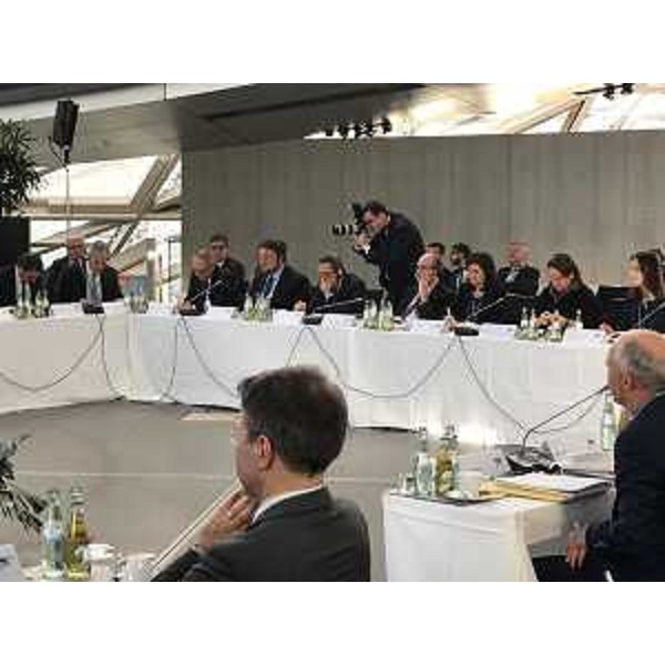 Gianni Torrenti (Assessore regionale Cultura, Sport e Solidarietà) all'assemblea generale nell'ambito del primo Forum annuale dell'Eusalp - Monaco di Baviera 23/11/2017