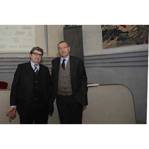 Maurizio Castagna (Presidente Autovie Venete) e Sergio Bolzonello (Vicepresidente Regione FVG e assessore Attività produttive, Turismo e Cooperazione) alla celebrazione in occasione dei 50 anni di fondazione di Friulia - Trieste 27/11/2017