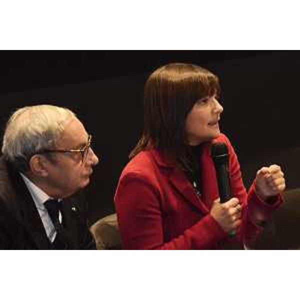 Giuseppe Bono (Amministratore delegato Fincantieri) e Debora Serracchiani (Presidente Regione Friuli Venezia Giulia) alla tavola rotonda della CISL FVG "Industry 4.0" - Monfalcone 28/11/2017