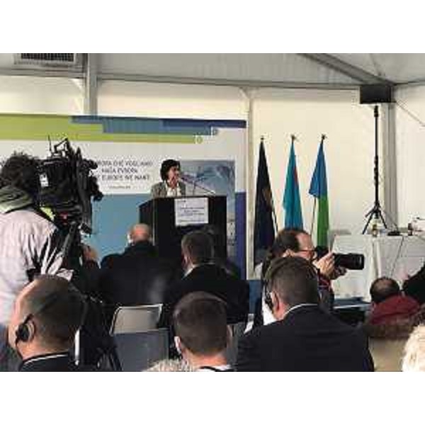 Sara Vito (Assessore regionale Ambiente ed Energia) interviene all'evento di lancio dei progetti del Gect Go - Gorizia 28/11/2017