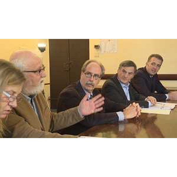 Haris Paovic (Direttore artistico Mittelfest), Gianni Torrenti (Assessore regionale Cultura, Sport e Solidarietà), Federico Rossi (Presidente Mittelfest) e Stefano Balloch (Sindaco Cividale del Friuli) - Cividale del Friuli 30/11/2017
