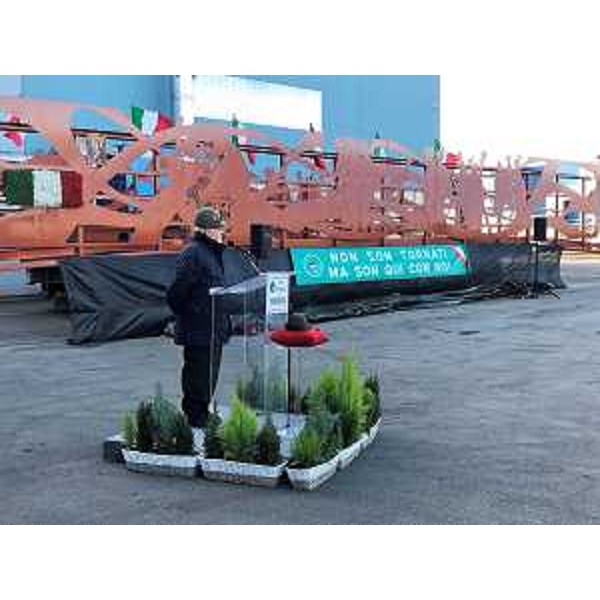 Sebastiano Favero (Presidente nazionale ANA) alla cerimonia di benedizione del Ponte degli Alpini dellAmicizia - Pordenone 02/12/2017