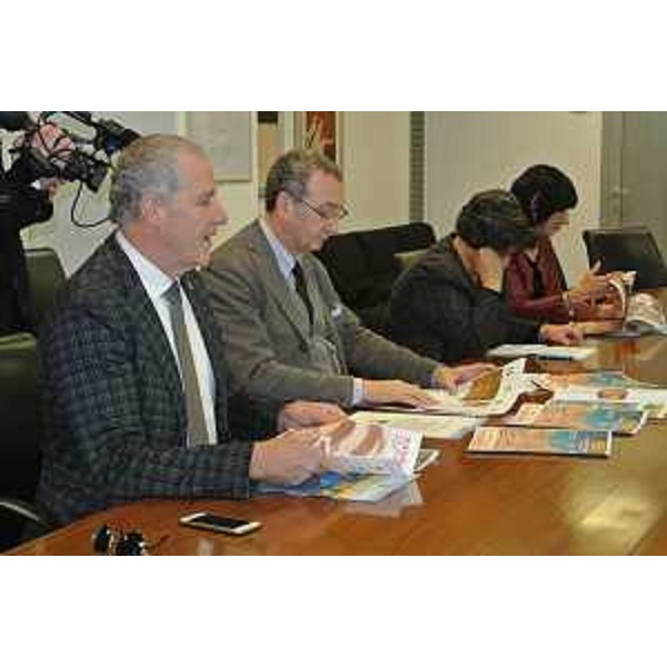 Massimo Brini (Assessore Turismo Comune Lignano Sabbiadoro) e Sergio Bolzonello (Vicepresidente Regione FVG e assessore Attività produttive, Turismo e Cooperazione) alla presentazione del programma di "Natale d'a...mare" - Udine 05/12/2017