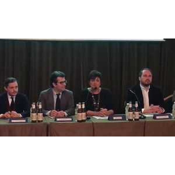 Cristiano Shaurli (Assessore regionale Risorse agricole e forestali) alla conferenza stampa dedicata al rilancio della birra Dormisch - Udine 12/12/2017