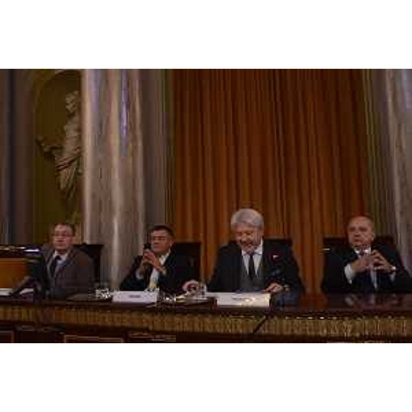 Sergio Bolzonello (Vicepresidente Regione FVG e assessore Attività produttive, Turismo e Cooperazione), Dario Bruni (Presidente Confartigianato Trieste), Antonio Paoletti (Presidente CCIAA Venezia Giulia) e Roberto Dipiazza (Sindaco Trieste) al convegno "Gli artigiani del futuro: sfide ed opportunità del mondo digitale" - Trieste 15/12/2017