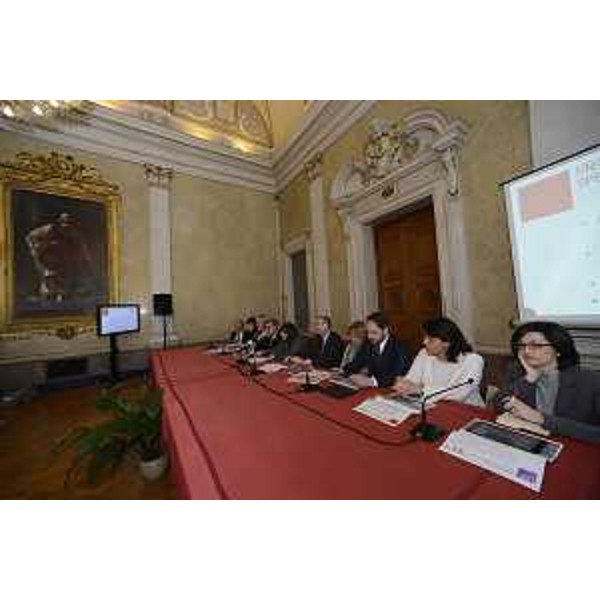 Debora Serracchiani (Presidente Regione Friuli Venezia Giulia) e assessori regionali nel corso della conferenza stampa di fine anno - Trieste 22/12/2017