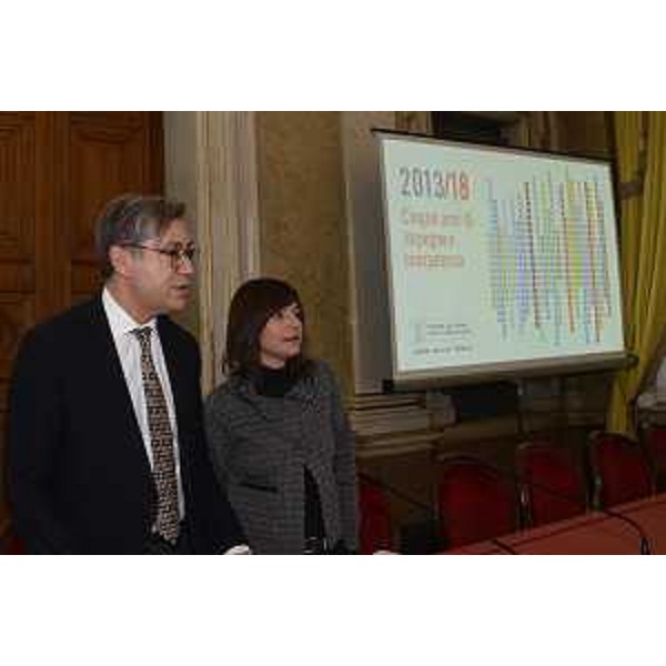Debora Serracchiani (Presidente Regione Friuli Venezia Giulia) e assessori regionali nel corso della conferenza stampa di fine anno - Trieste 22/12/2017