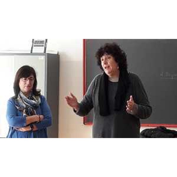 Nella Giornata internazionale della Donna, Loredana Panariti (assessore regionale al Lavoro, Pari opportunità, Istruzione e Politiche giovanili) incontra gli studenti dell'Istituto statale di istruzione superiore "Carducci-Alighieri" impegnati nel progetto "Storie delle donne in Europa". Presente la dirigente scolastica Oliva Quasimodo - Trieste 08/03/2018