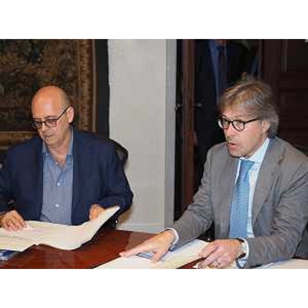 Prima riunione nuova Giunta Regione FVG da destra: Sergio Emidio Bini (Assessore Attività produttive), Sabastiano Callari (Assessore Funzione pubblica e Semplificazione) - Trieste 24/05/2018 