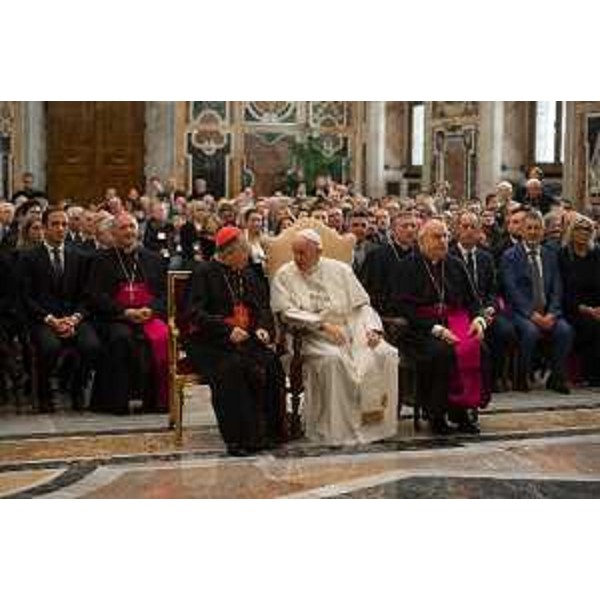Un momento dell’udienza del Santo Padre tenutasi questa mattina nella sala Clementina della Santa sede, alla quale hanno partecipato il governatore della Regione, Massimiliano Fedriga, e degli assessori Barbara Zilli, Sergio Bini, Sebastiano Callari, Graziano Pizzimenti, Pierpaolo Roberti, Fabio Scoccimarro e Stefano Zannier