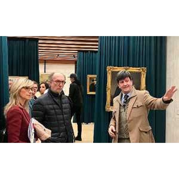 Il vicegovernatore della Regione, Riccardo Riccardi, visita la mostra "Fiori in Villa. Dipinti e disegni dai Musei provinciali di Gorizia", allestita nella sala esposizione della Barchessa di Levante della Villa Manin 