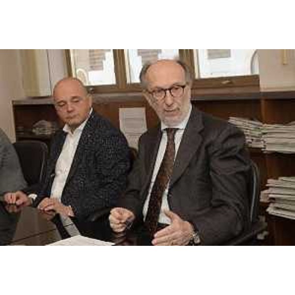 Il vicegovernatore del Friuli Venezia Giulia con delega alla Salute Riccardo Riccardi, e il commissario straordinario dell'Azienda sanitaria AsuiTs Antonio Poggiana