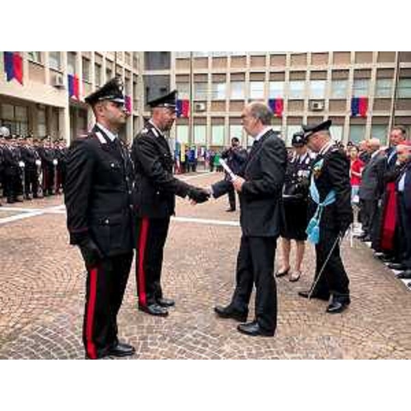 Consegna delle onorificenze, da parte del vicegovernatore del Friuli Venezia Giulia Riccardo Riccardi, ad alcuni dei militari che si sono particolarmente distinti in servizio nel 2018.