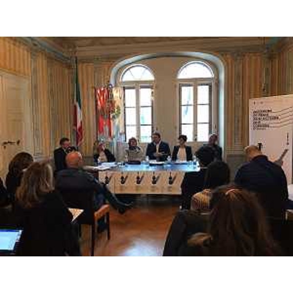 L'assessore alla Cultura del Friuli Venezia Giulia, Tiziana Gibelli, in occasione della conferenza stampa di presentazione della 22. edizione di Jazz&Wine of peace 2019 festival.