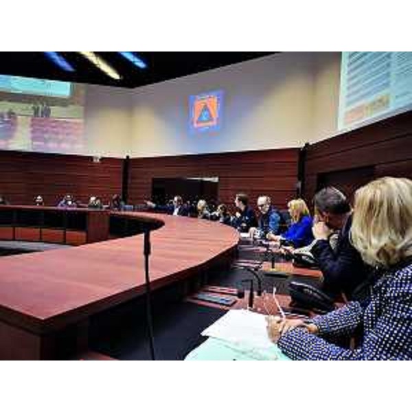 Il vicegovernatore del Friuli Venezia Giulia con delega alla Protezione civile, Riccardo Riccardi, interviene a Palmanova alla Settimana nazionale della Protezione civile 