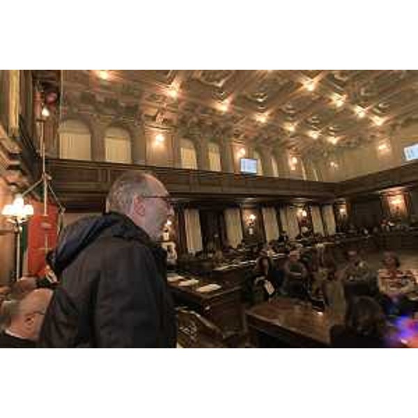 Il vicegovernatore della Regione FVG, Riccardo Riccardi, nel corso del suo intervento in Consiglio comunale a Trieste