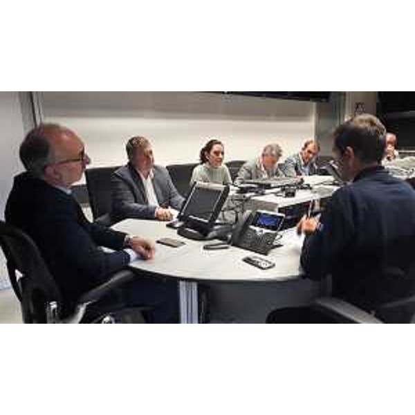 Il vicegovernatore Riccardo Riccardi all'incontro nella sede operativa della Protezione civile di Palmanova per l'illustrazione del protocollo di opere per la prevenzione del rischio idrogeologico a Latisana