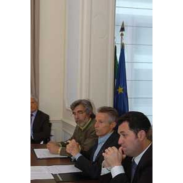 Riccardo Illy (Presidente Regione Friuli Venezia Giulia) e Franco Iacop (Assessore Regionale per le relazioni internazionali, comunitarie e autonomie locali) al workshop di Bruxelles (Bruxelles, 25/05/05)