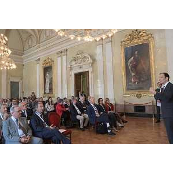 Il governatore Massimiliano Fedriga alla presentazione di "50 Regione in cifre", l'annuario del Friuli Venezia Giulia giunto al traguardo dei cinquant'anni di pubblicazioni