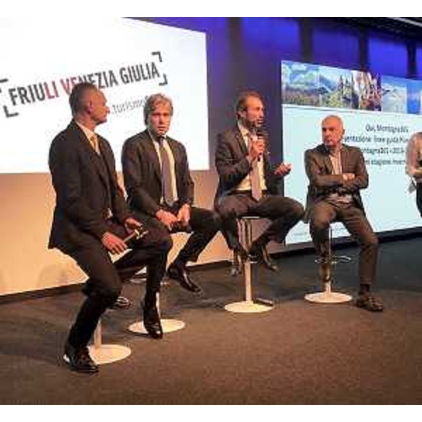 L'assessore al Turismo del Friuli Venezia Giulia Sergio Emidio Bini e il direttore generale di Promoturismo Fvg Lucio Gomiero