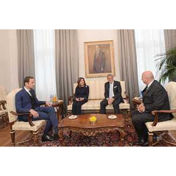 Il governatore del FVG, Massimiliano Fedriga, insieme al commissario di governo e prefetto di Trieste, Valerio Valenti, e al sindaco di Trieste, Roberto Dipiazza, incontra la presidente del Senato, Maria Elisabetta Alberti Casellati, nel palazzo della Regione