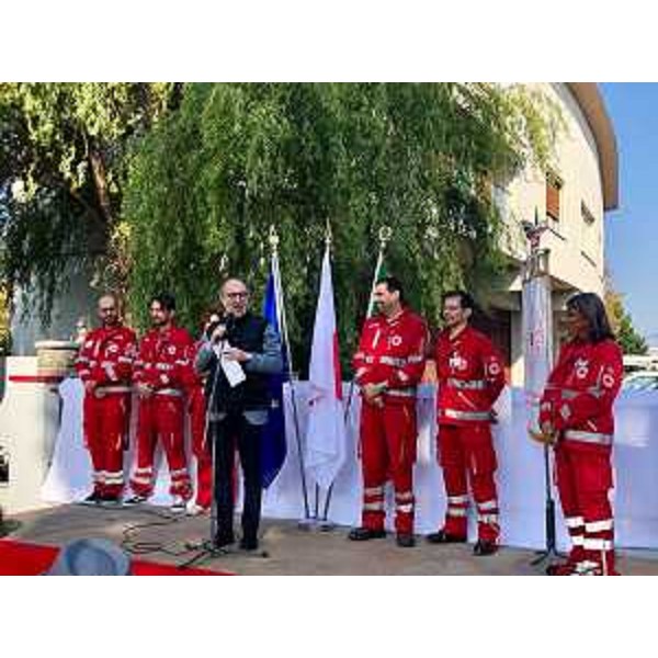 L'intervento del vicepresidente, Riccardo Riccardi, all'inaugurazione della nuova sede del Comitato della Cri di Palmanova