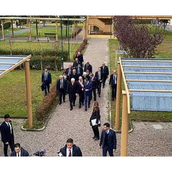 Il governatore del Friuli Venezia Giulia, Massimiliano Fedriga, accompagna il Presidente della Repubblica, Sergio Mattarella, in occasione della sua visita Sissa.