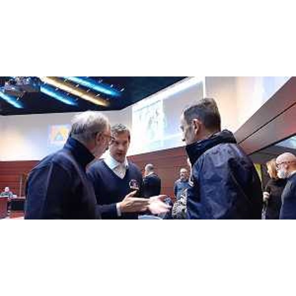 Il Comitato di crisi riunito a Palmanova nella sede della Protezione civile presenti il governatore della Regione FVG, Massimiliano Fedriga e il vice Riccardo Riccardi